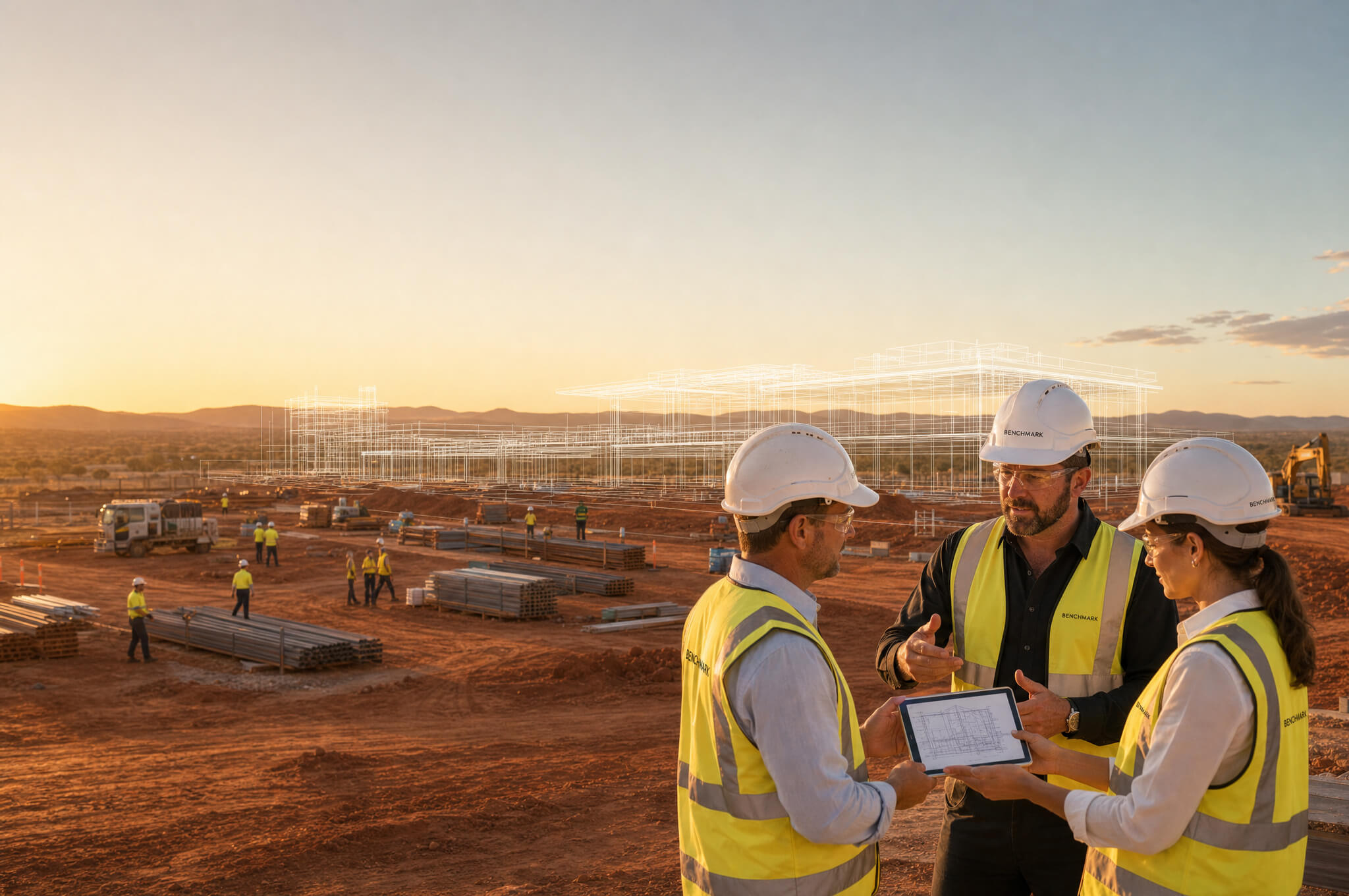 Project manager showing clients progress report